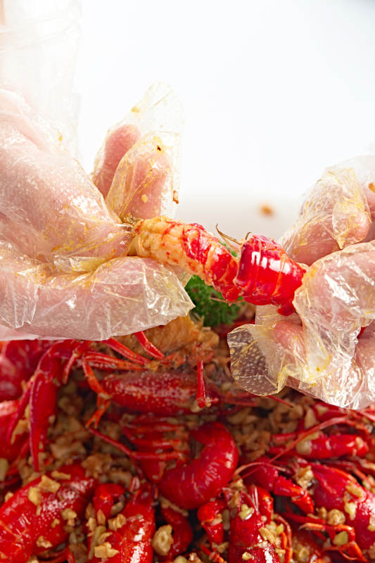 夏季大排档美食蒜蓉香辣小龙虾图片