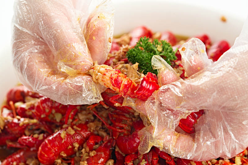 夏季大排档美食蒜蓉香辣小龙虾图片