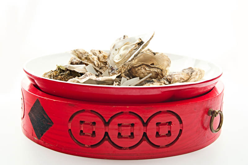 夏季大排档美食蒸大生蚝图片