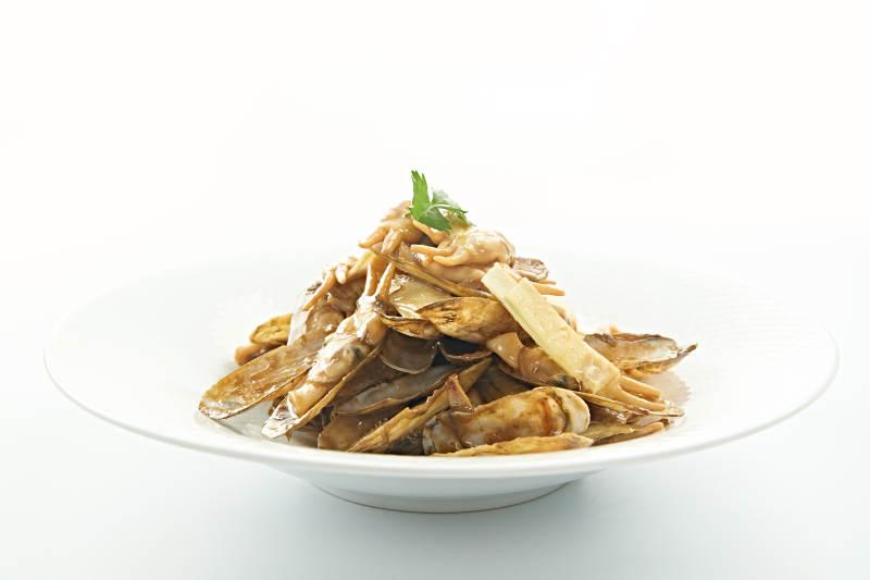 夏季大排档美食爆炒蛏子图片