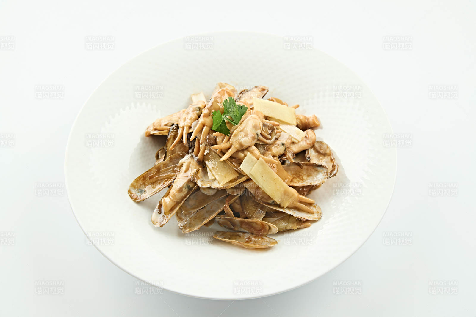 夏季大排档美食爆炒蛏子图片