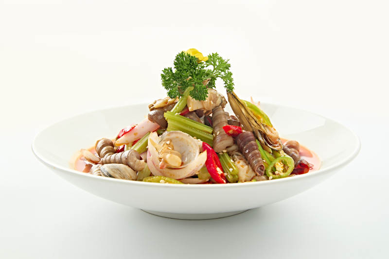 夏季大排档美食红油腌渍小海鲜图片