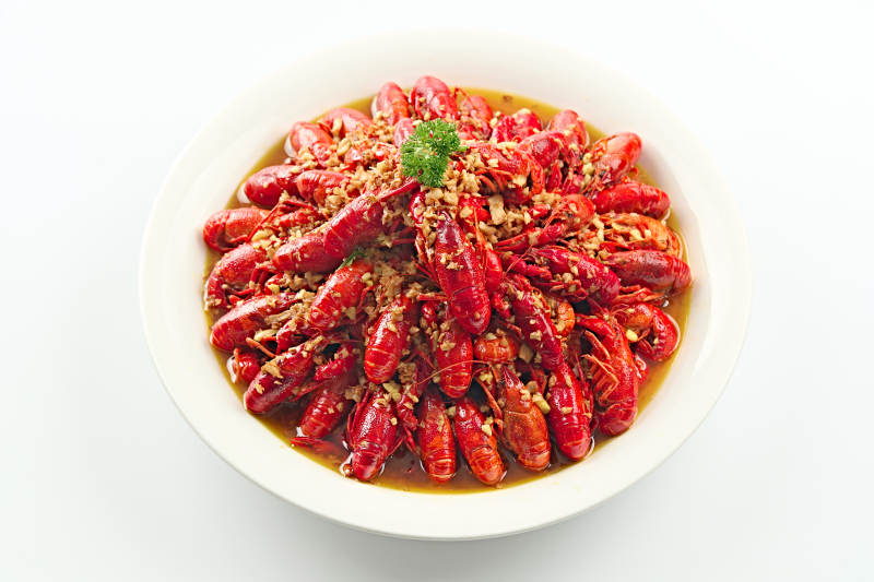 夏季大排档美食蒜蓉香辣小龙虾图片