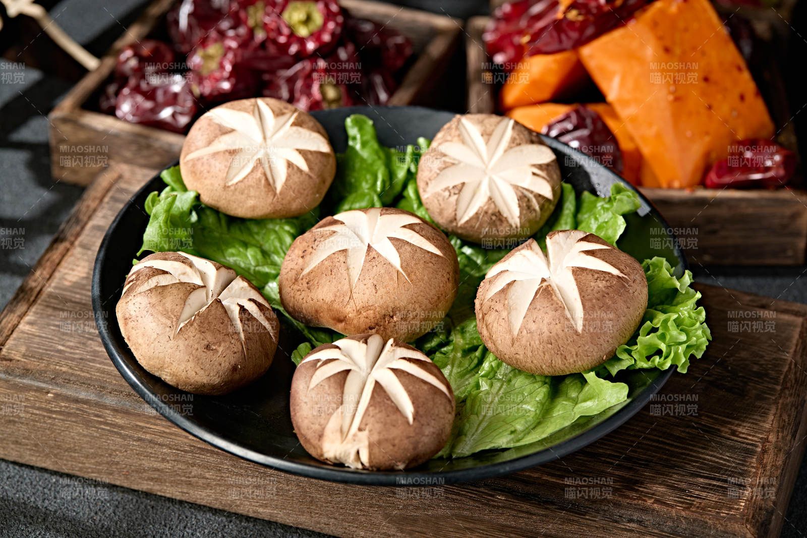 火锅食材花刀鲜香菇图片