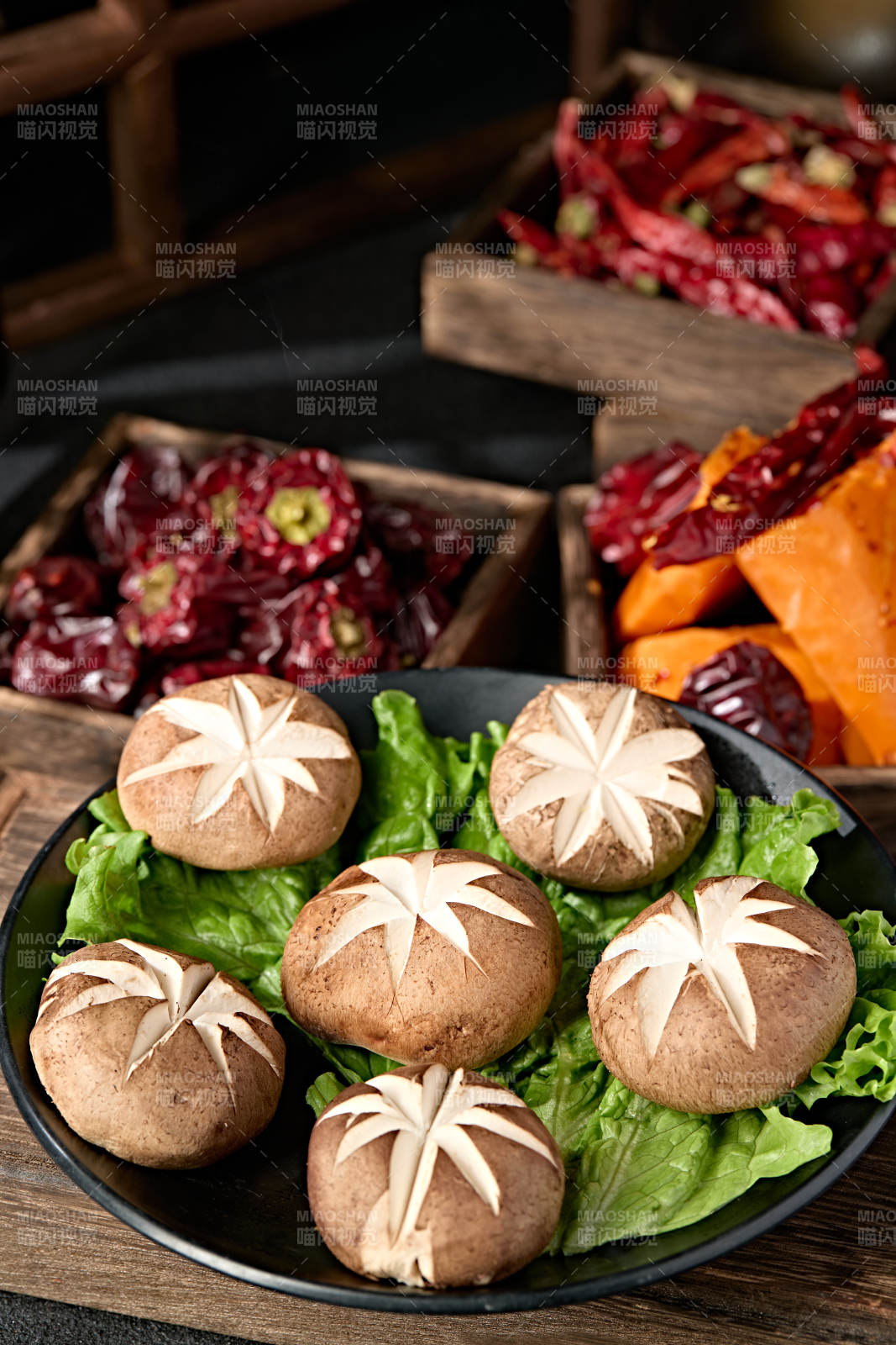 火锅食材花刀鲜香菇图片