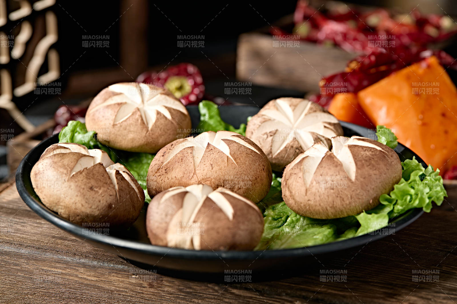 火锅食材花刀鲜香菇图片