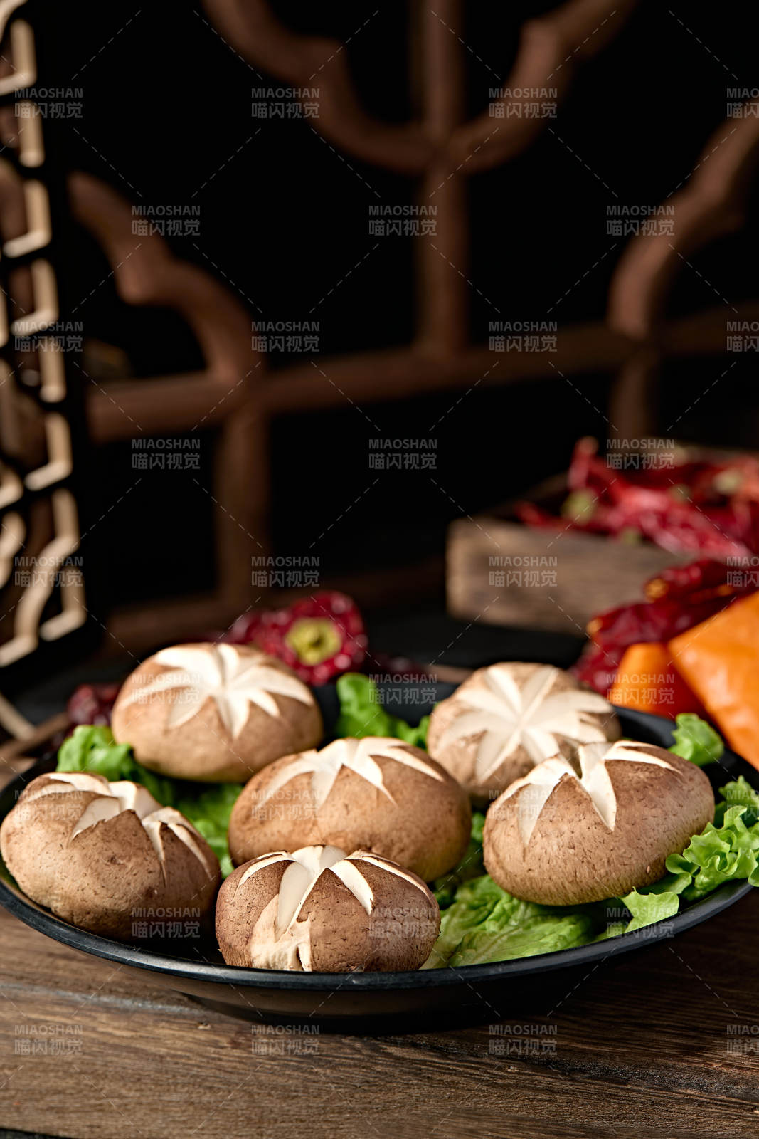 火锅食材花刀鲜香菇图片