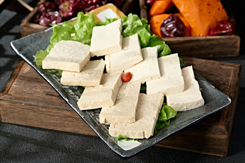 火锅食材鲜豆腐冻豆腐切片拼盘图片