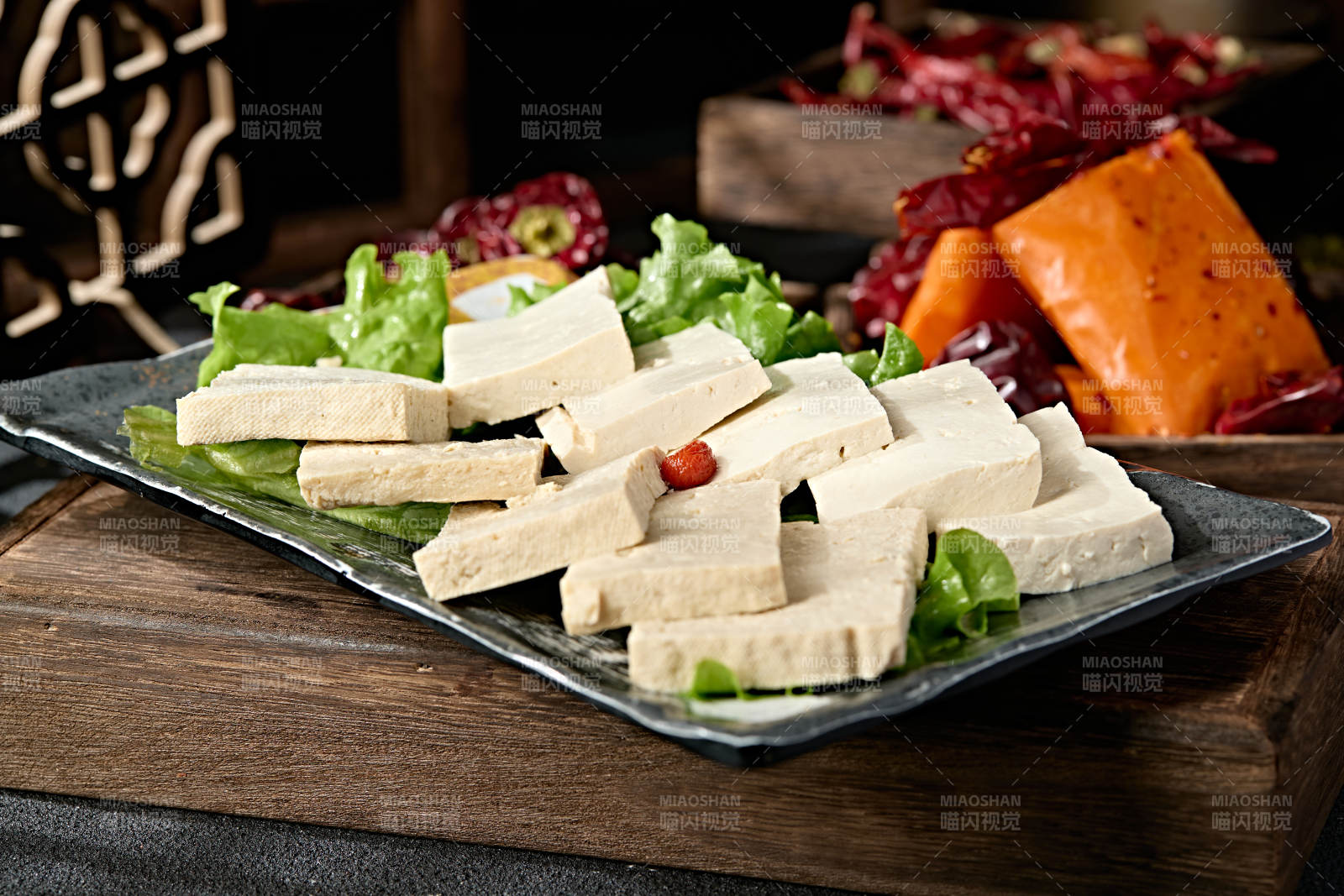 火锅食材鲜豆腐冻豆腐切片拼盘图片