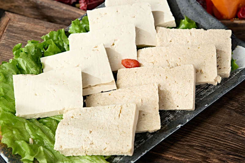 火锅食材鲜豆腐冻豆腐切片拼盘图片