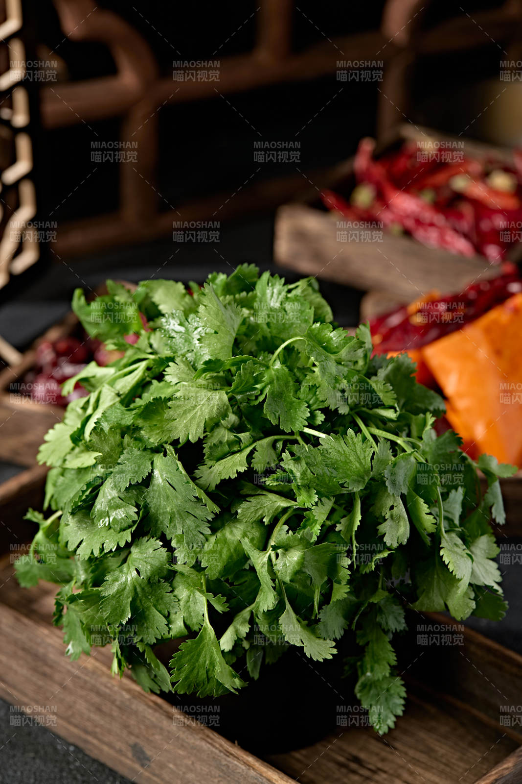 新鲜的火锅食材新鲜香菜图片