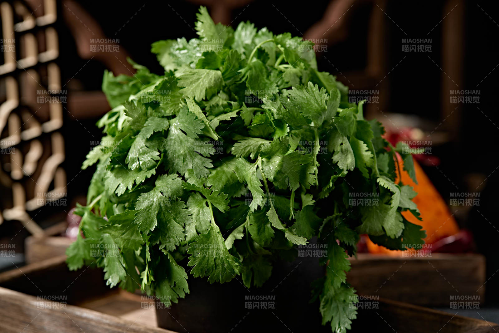 新鲜的火锅食材新鲜香菜图片