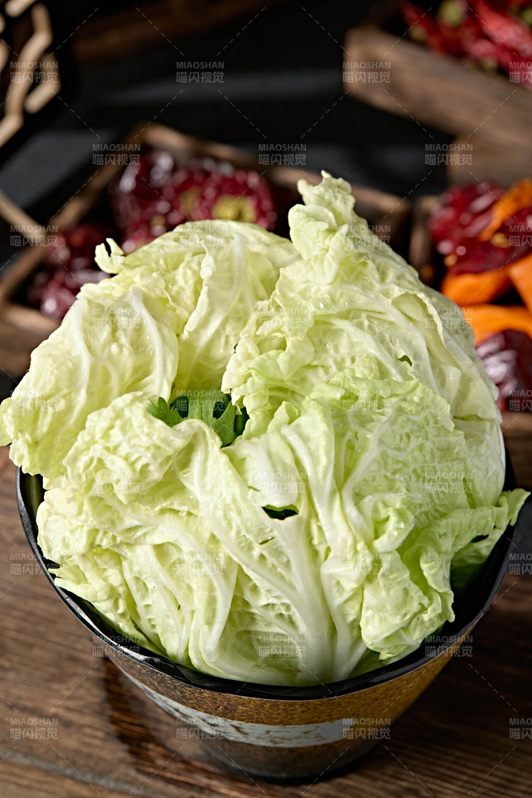 新鲜的大白菜叶图片