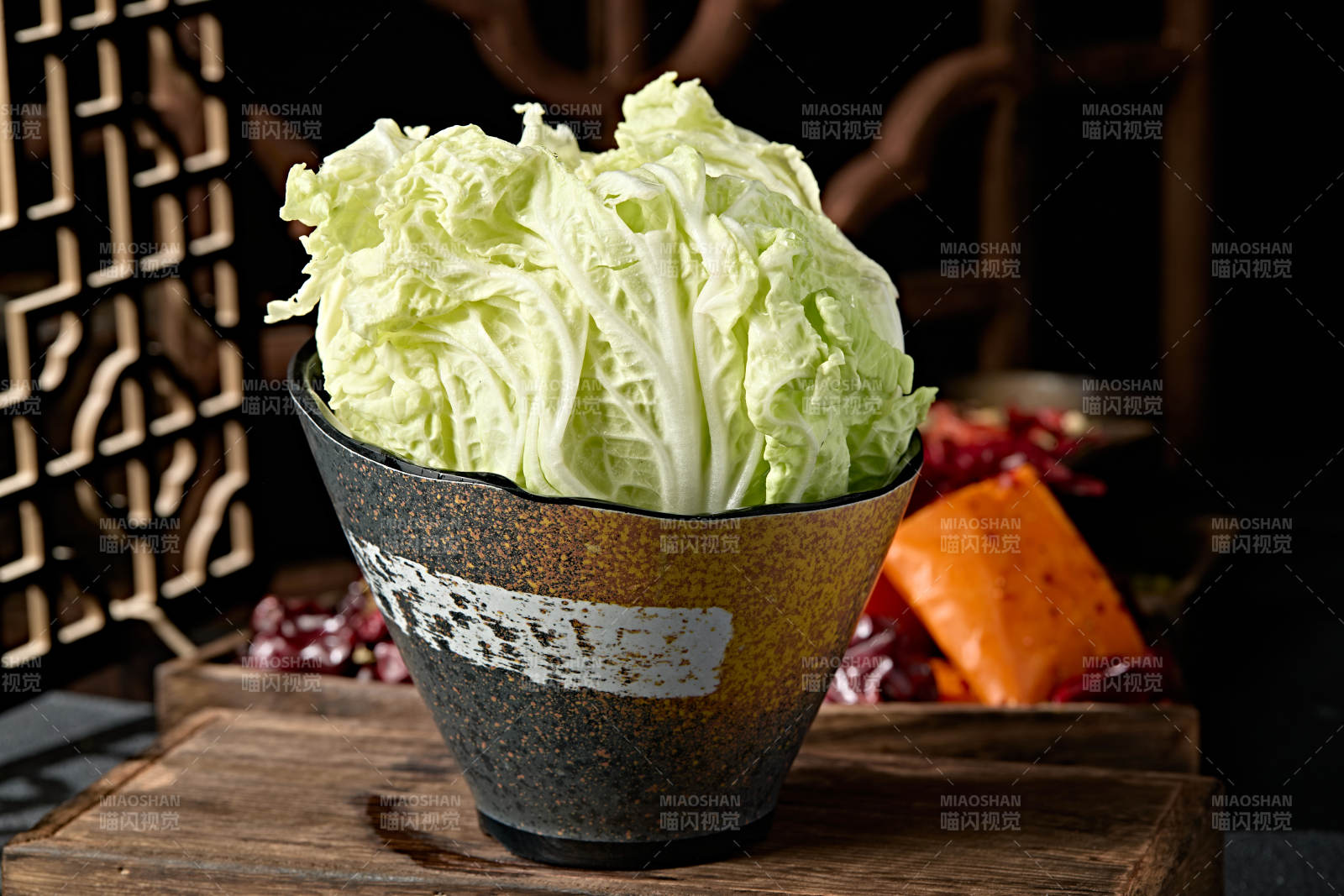 新鲜的大白菜叶图片