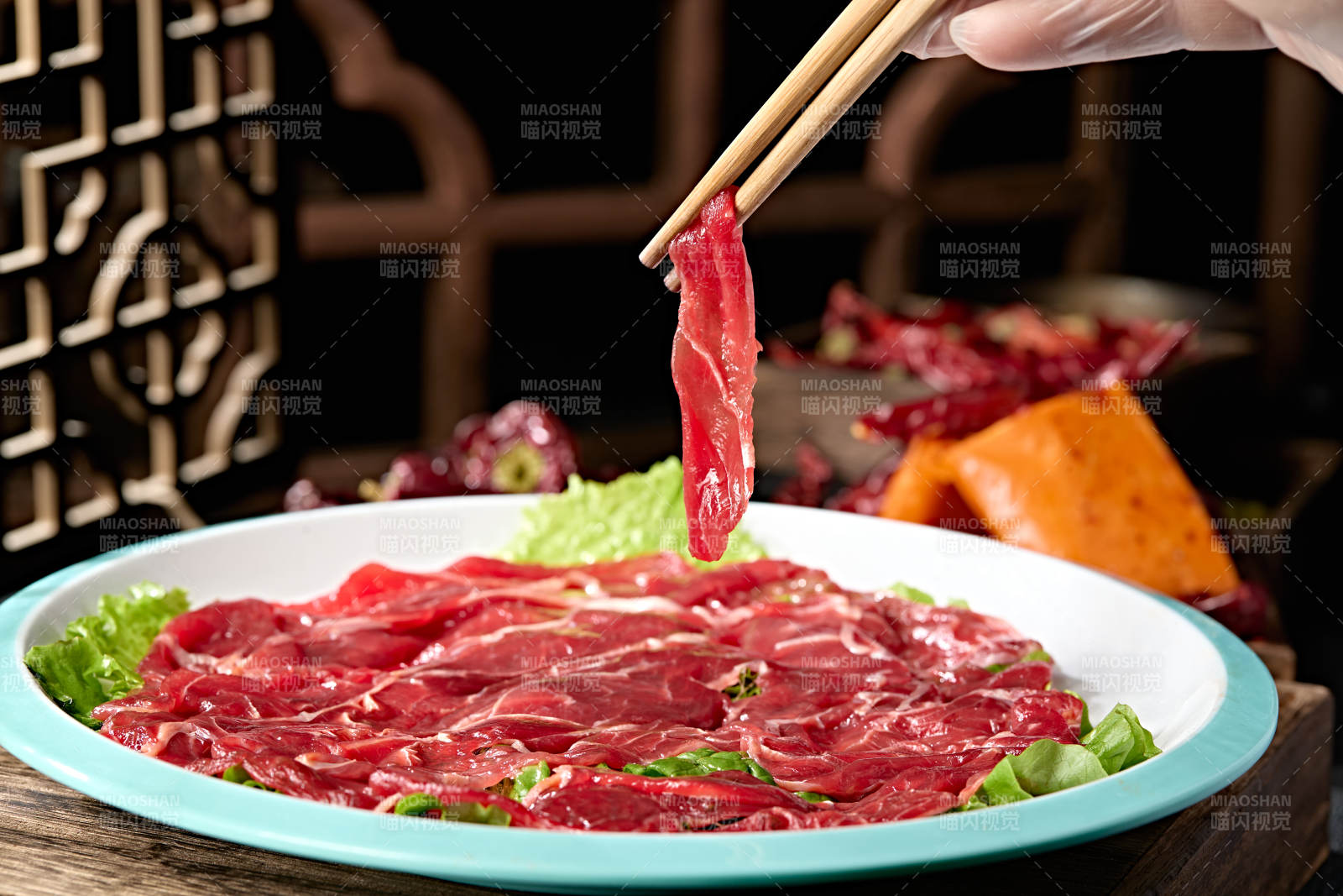 川渝火锅涮品食材吊龙牛肉图片