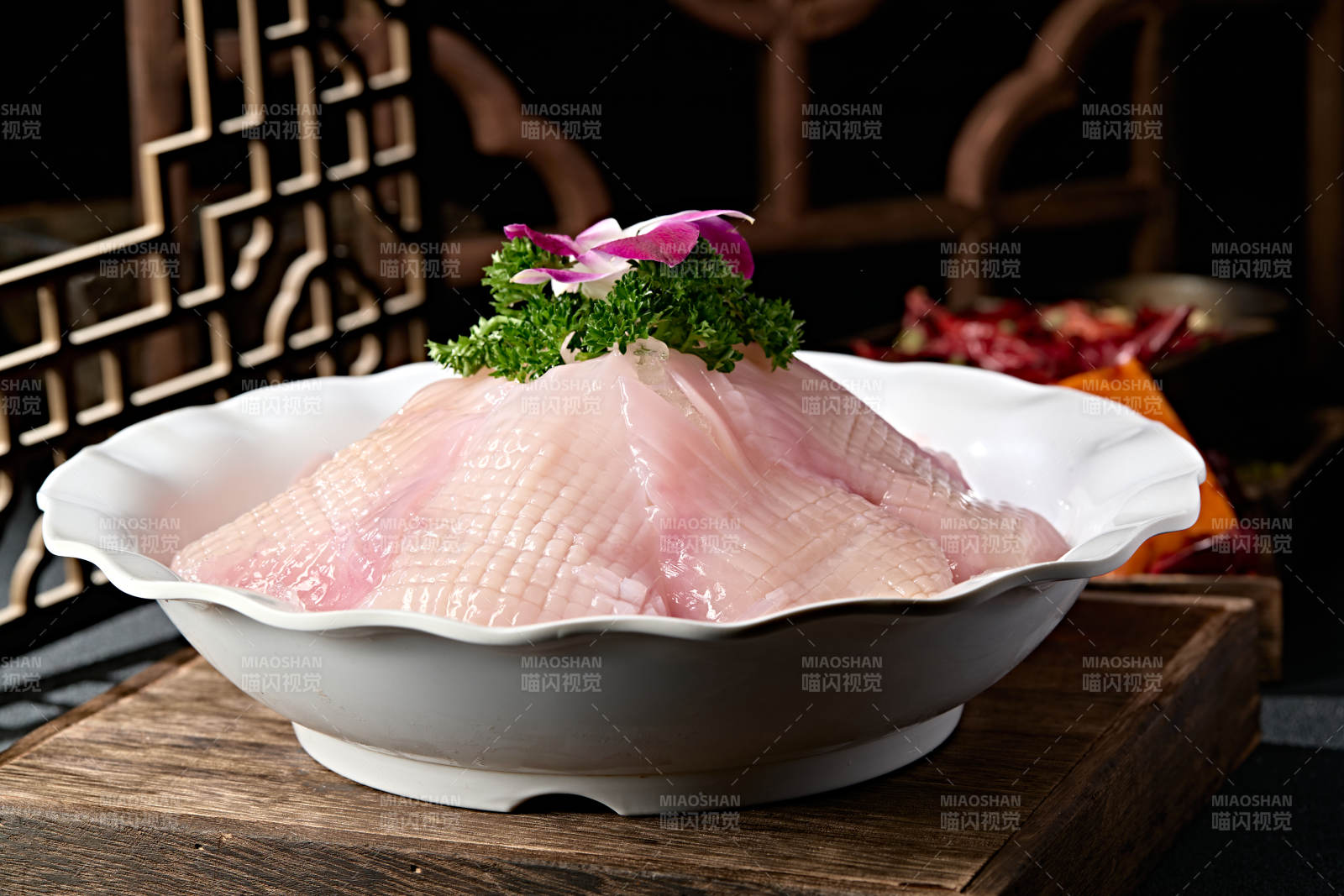 川渝火锅涮品食材鲜鱿鱼身鱿鱼板图片