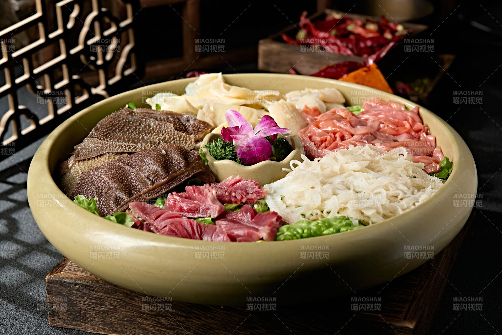 火锅涮品食材五福临门荤菜大拼盘图片