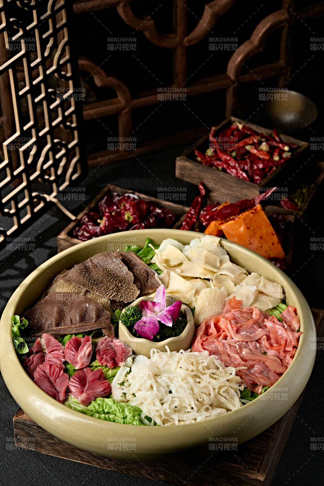 火锅涮品食材五福临门荤菜大拼盘图片