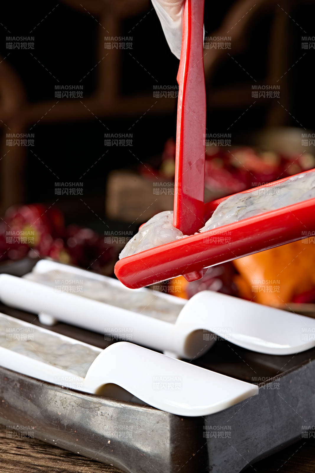 火锅涮品食材鲜嫩虾滑虾泥虾肉糜图片