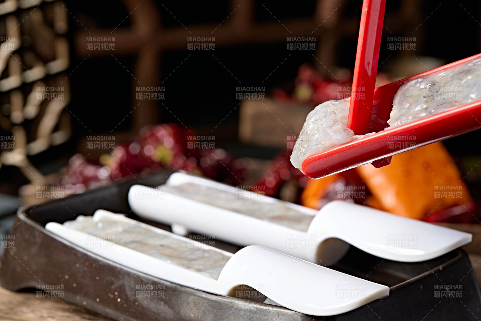 火锅涮品食材鲜嫩虾滑虾泥虾肉糜图片