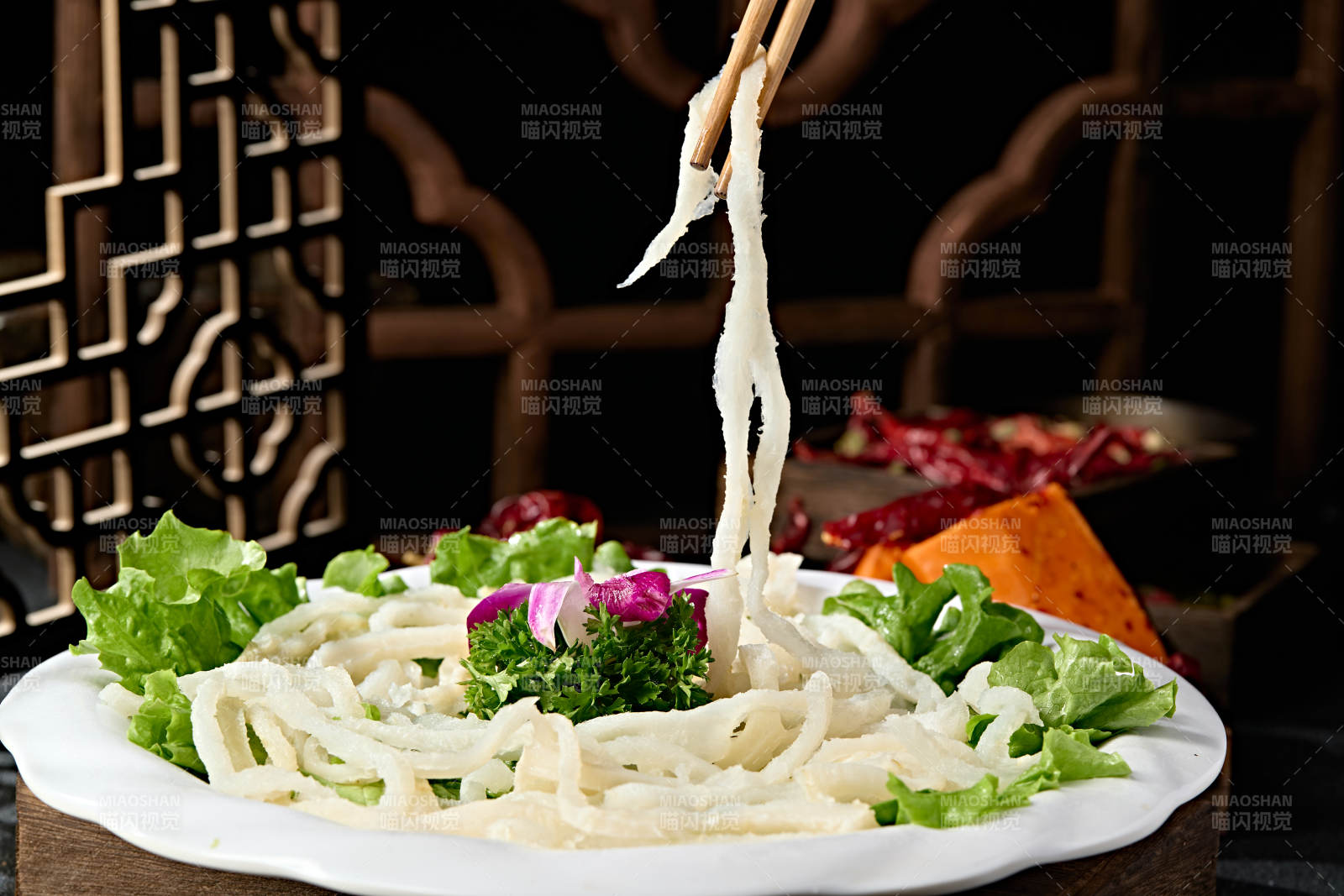 火锅涮品食材牛金钱肚丝图片