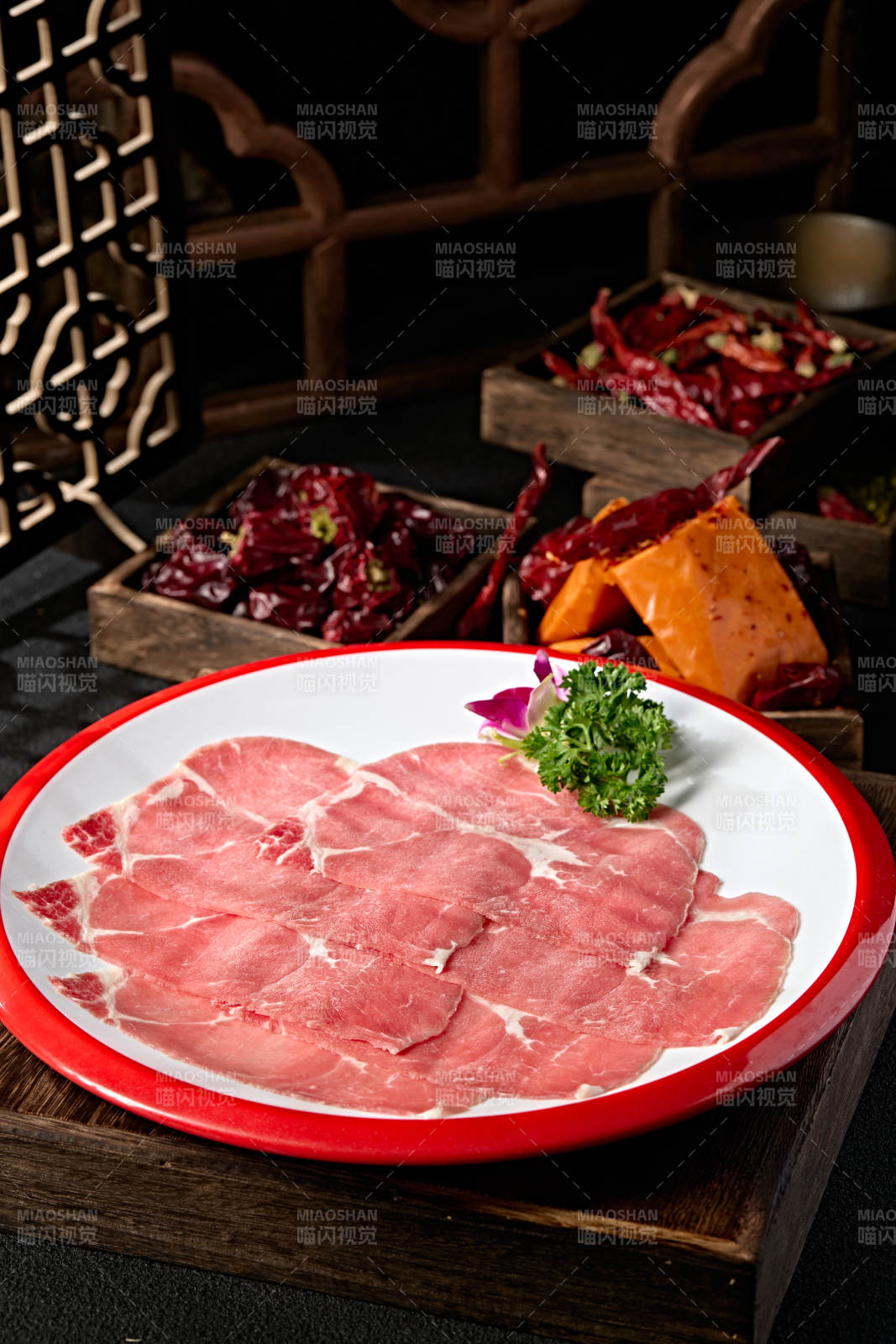 精品牛上脑肉切片图片