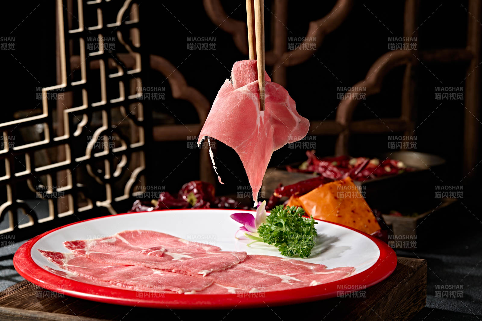 精品牛上脑肉切片图片