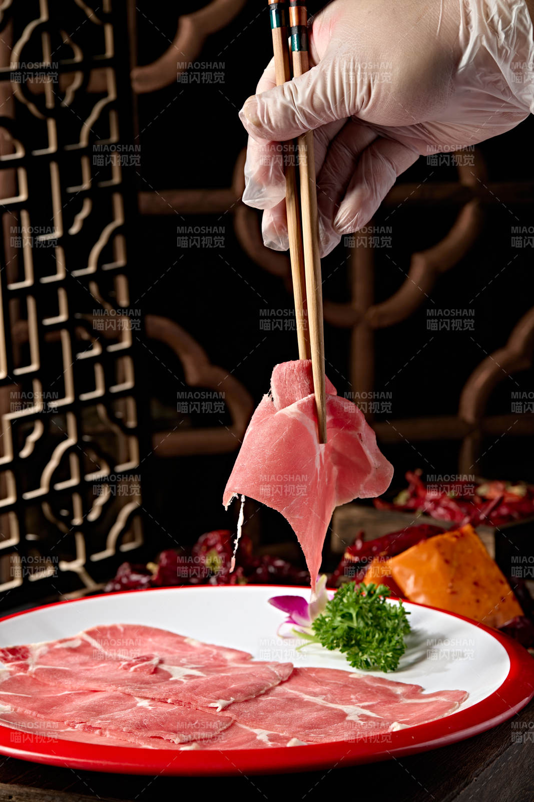 精品牛上脑肉切片图片