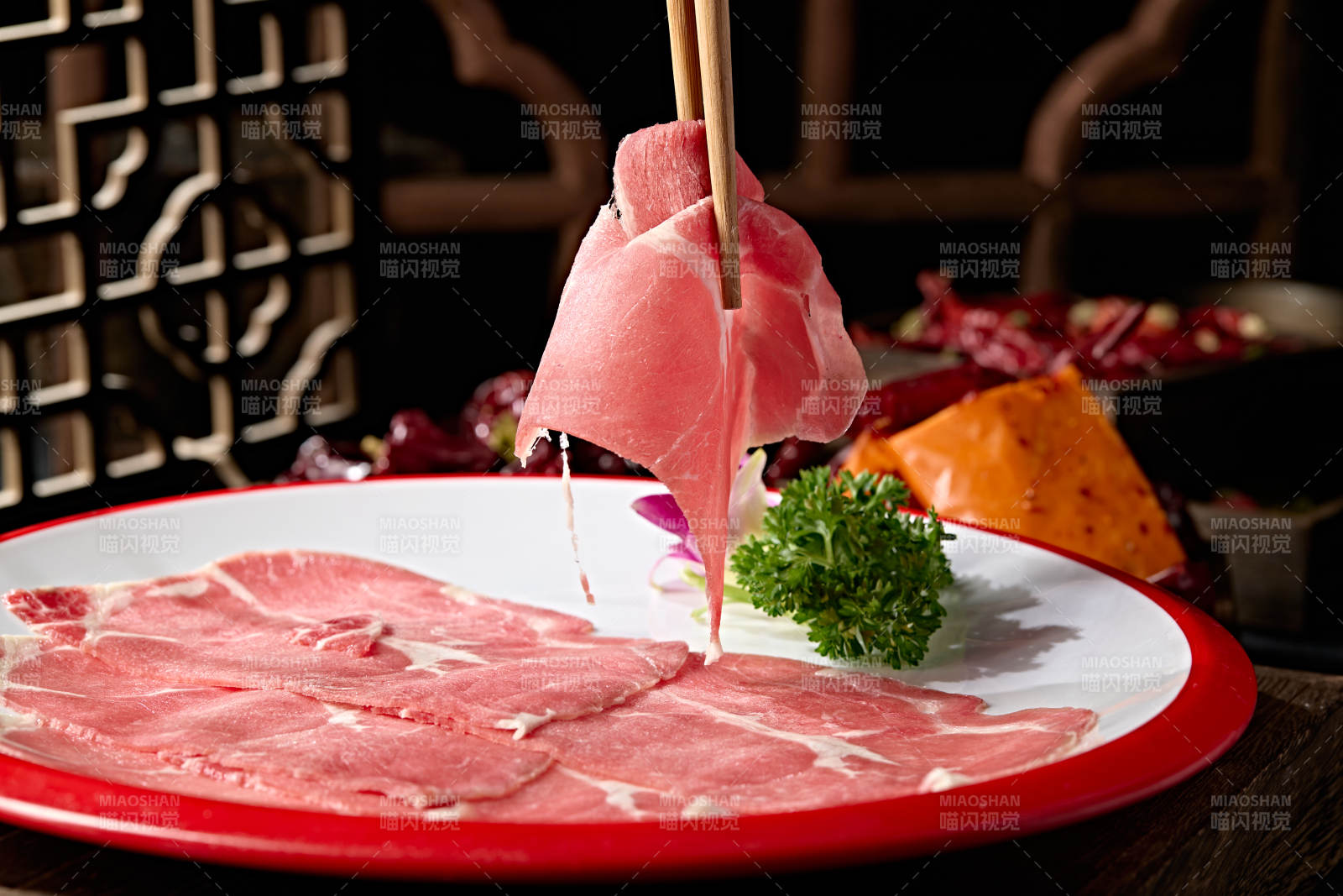 精品牛上脑肉切片图片