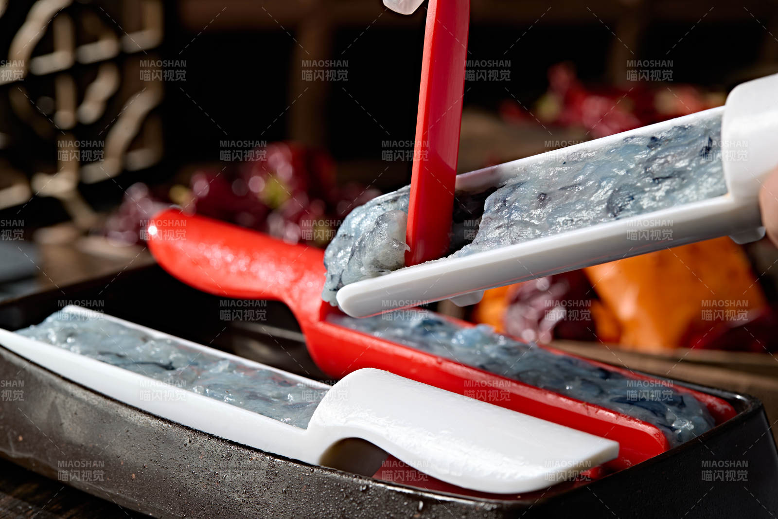 火锅涮品食材黑虎虾滑虾黑虎虾泥图片