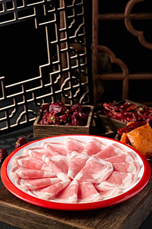 美味涮肉食材太阳卷肥羊肉切片图片