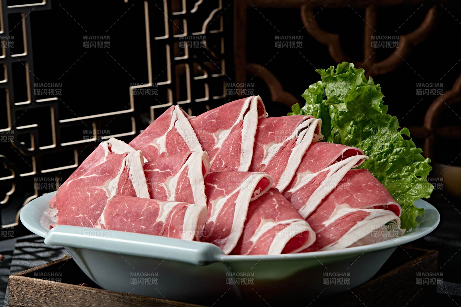 极品火锅食材上脑和牛切片图片