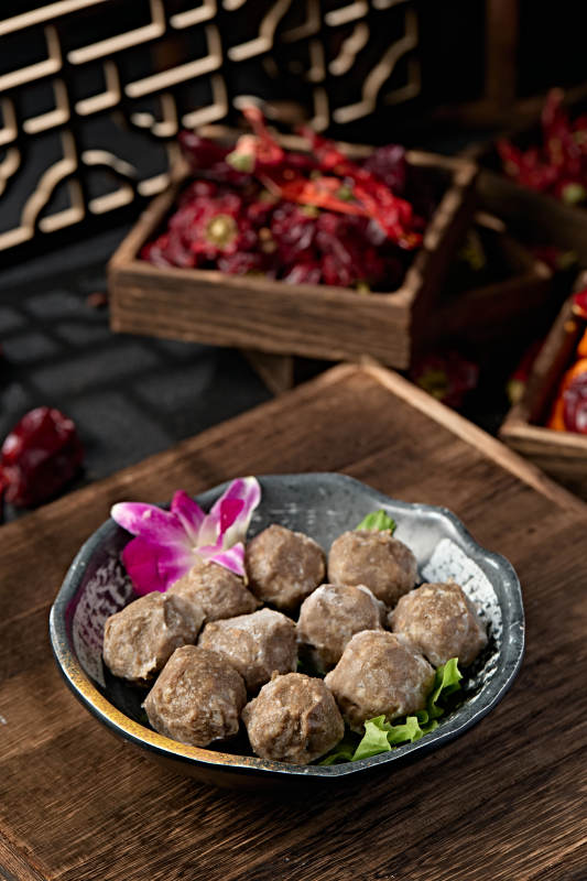 港式打边炉食材手打牛肉丸图片