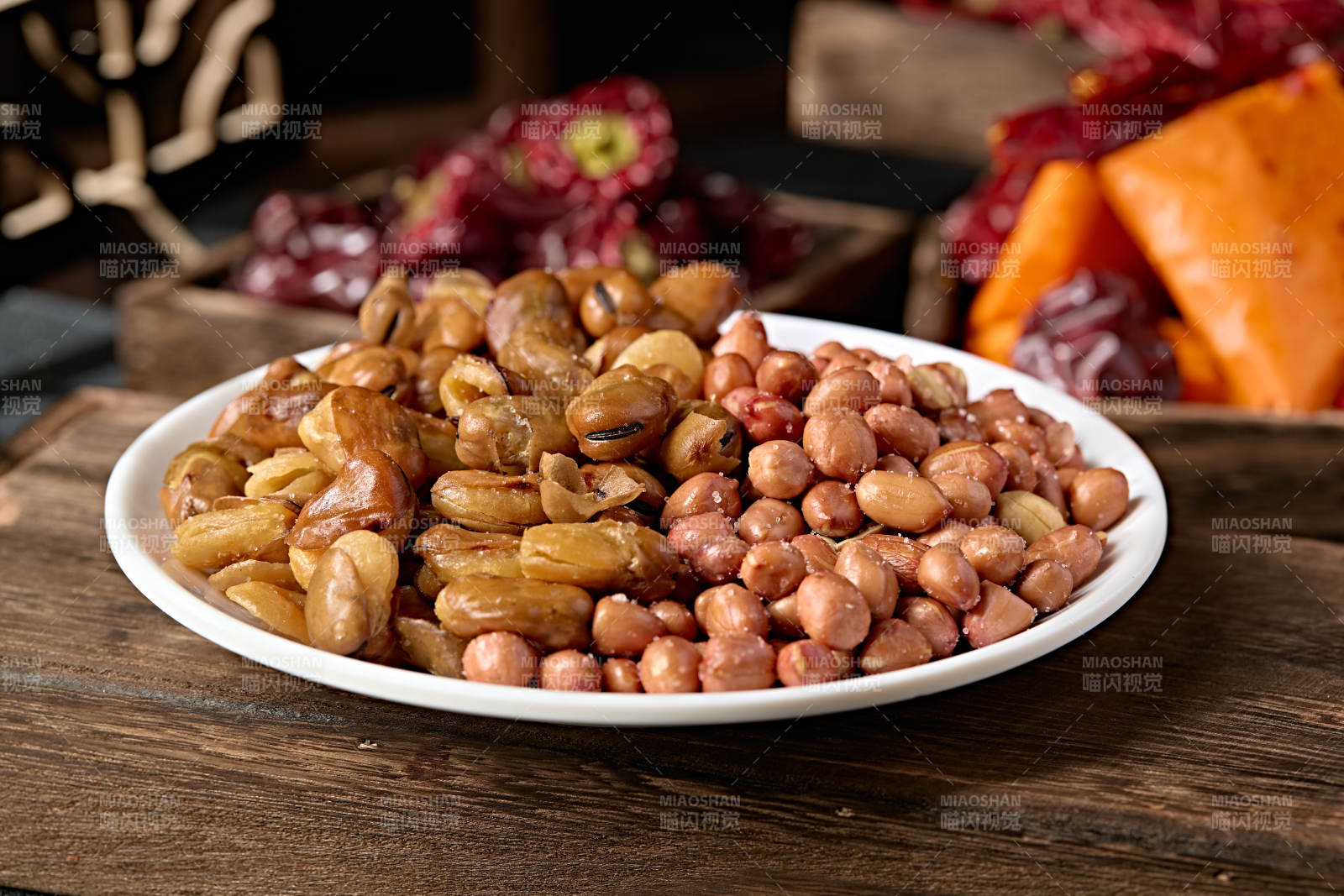 油炸花生米拼炸兰花豆图片