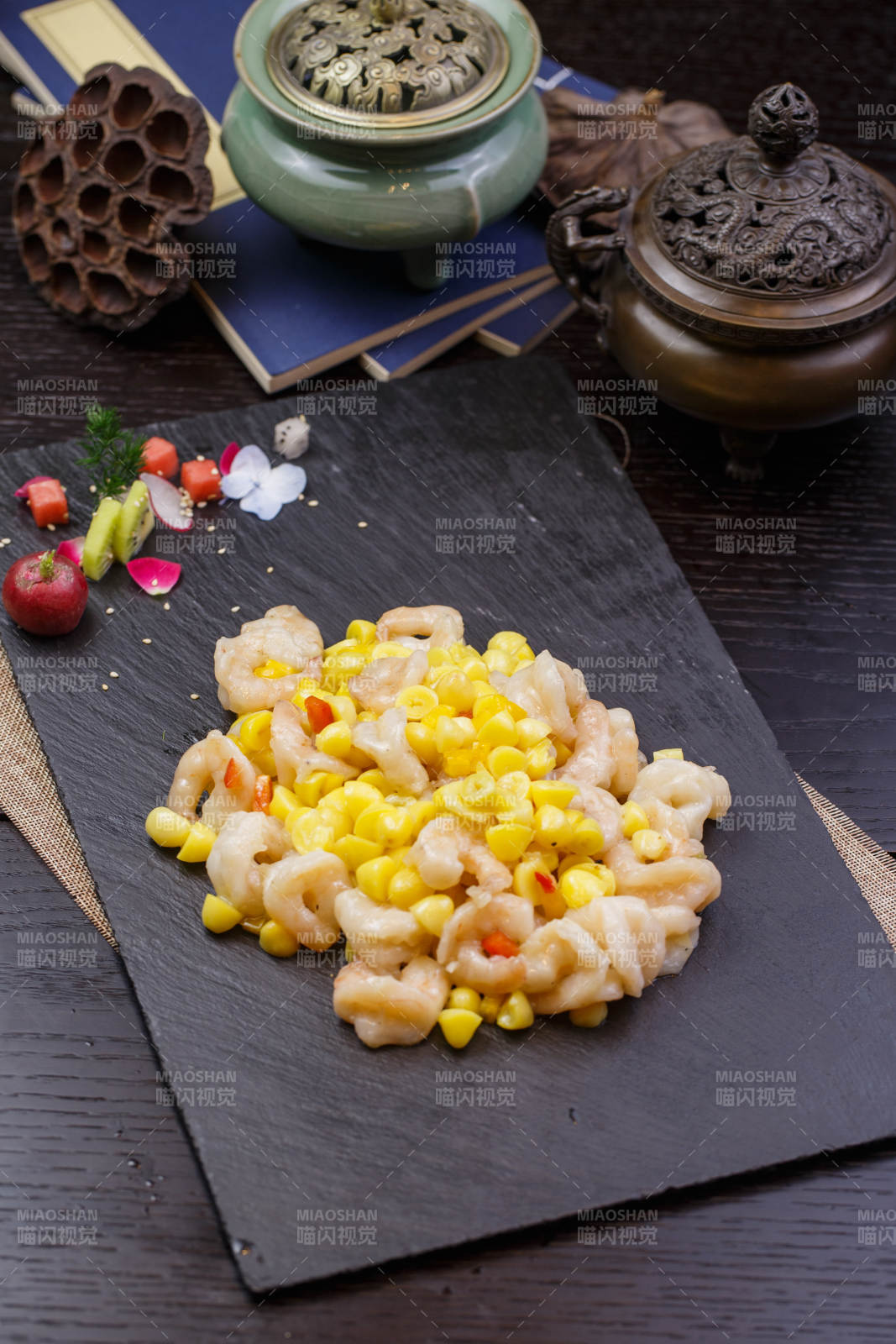 玉米炒虾仁图片