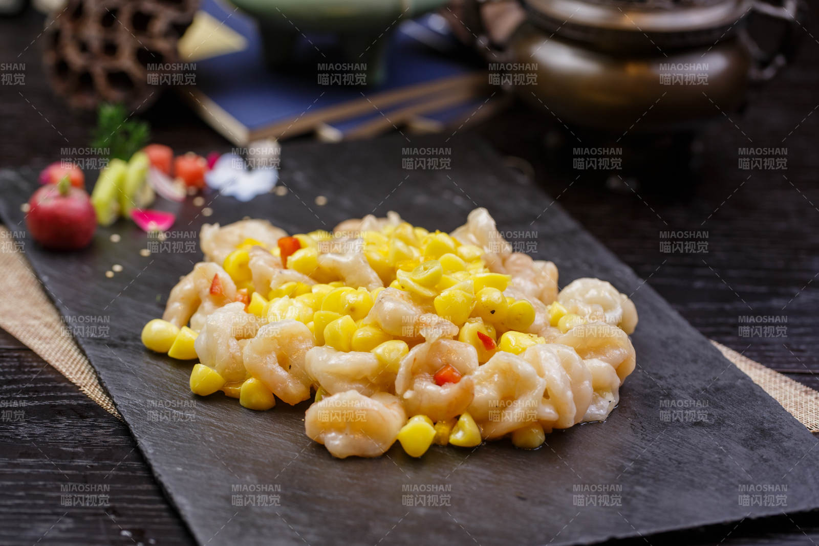 玉米炒虾仁图片