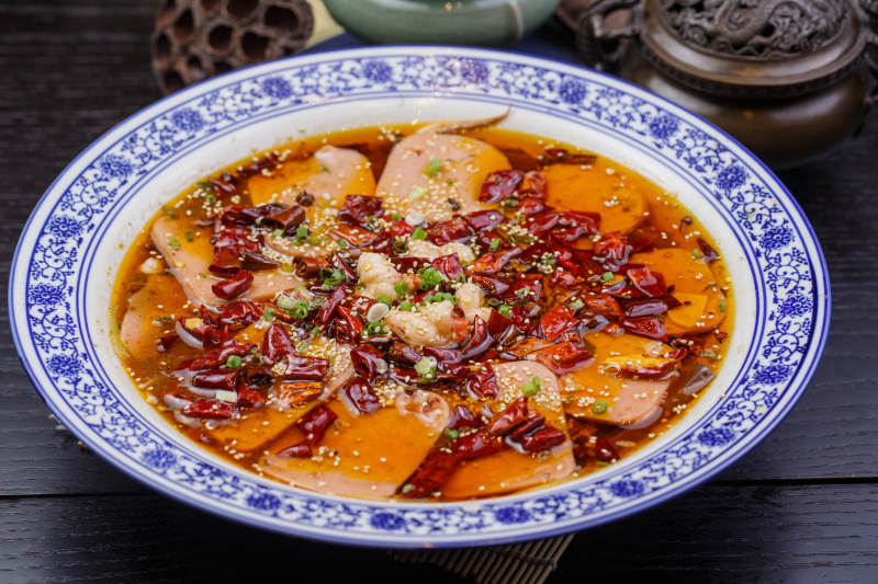 红油椒麻毛血旺图片