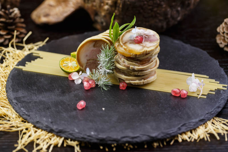 豆皮卷肘花切片图片