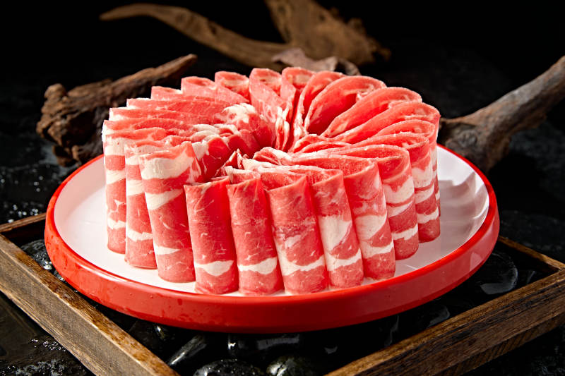 极品火锅食材上脑和牛切片图片