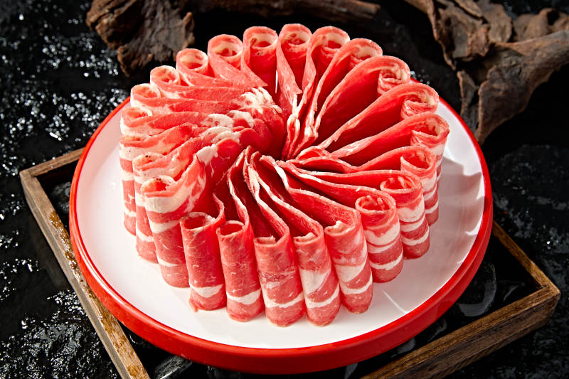 极品火锅食材上脑和牛切片图片