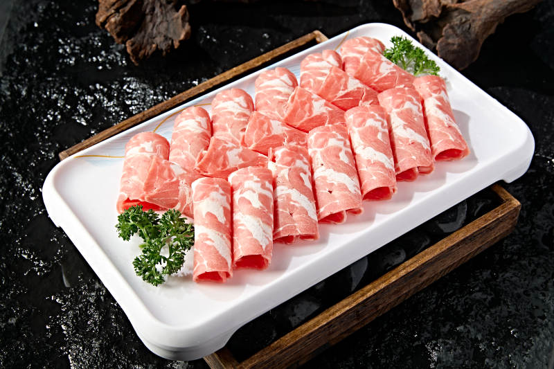 美味涮肉食材太阳卷肥羊肉切片图片