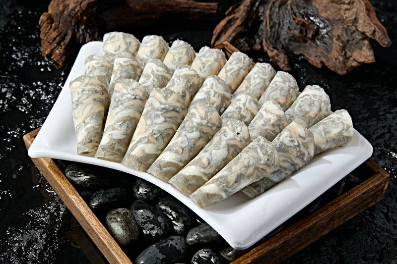 川渝火锅涮品乌鸡肉卷切片图片