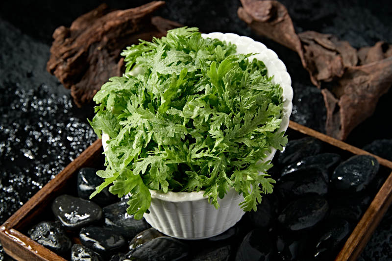 新鲜的火锅食材茼蒿蒿子秆图片