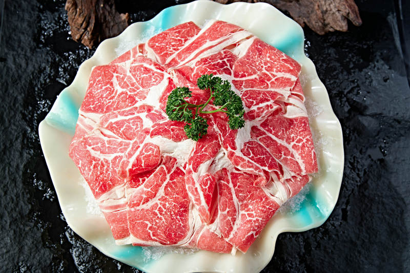 极品3A雪花上脑和牛切片图片