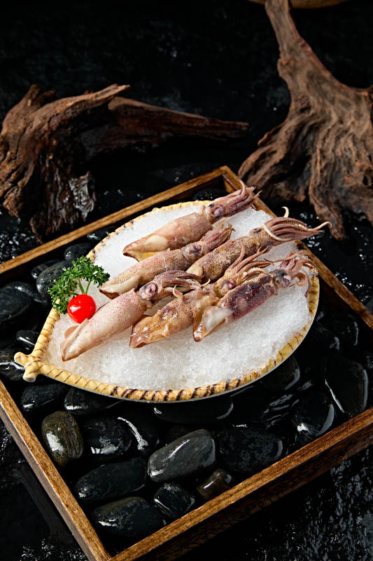 火锅食材鲜冻小管鱿鱼图片