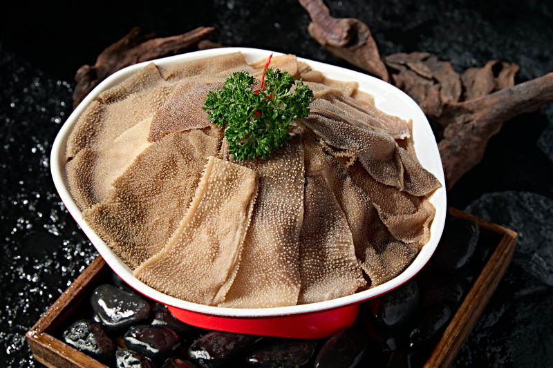 美味火锅食材鲜嫩大片毛肚图片