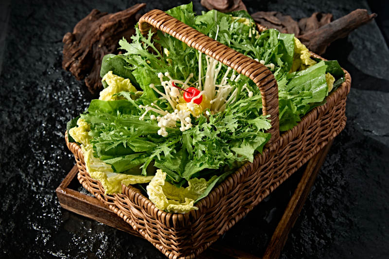 川渝火锅新鲜食材蔬菜素菜组合拼图片