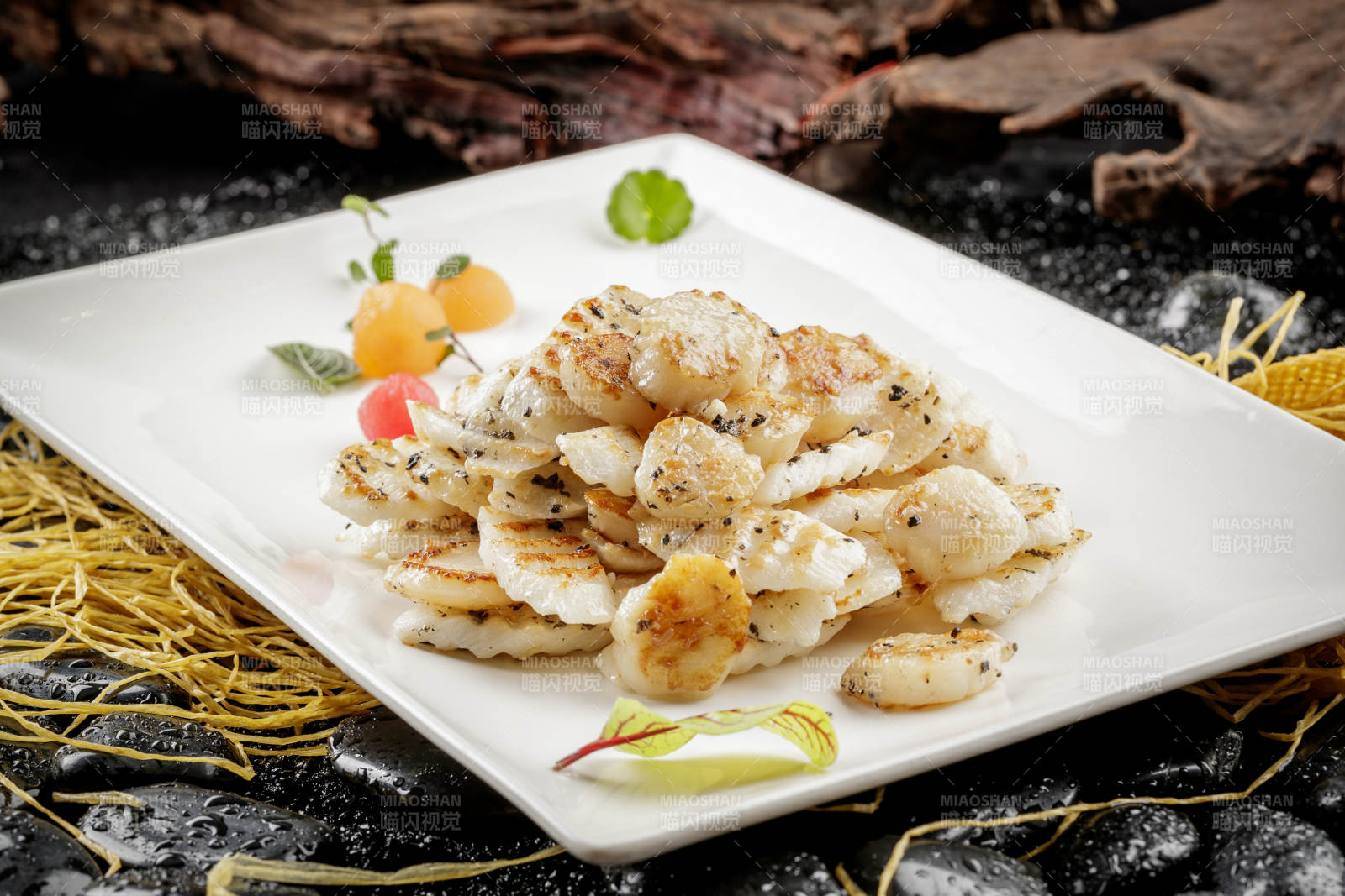 黑松露山药炒元贝图片