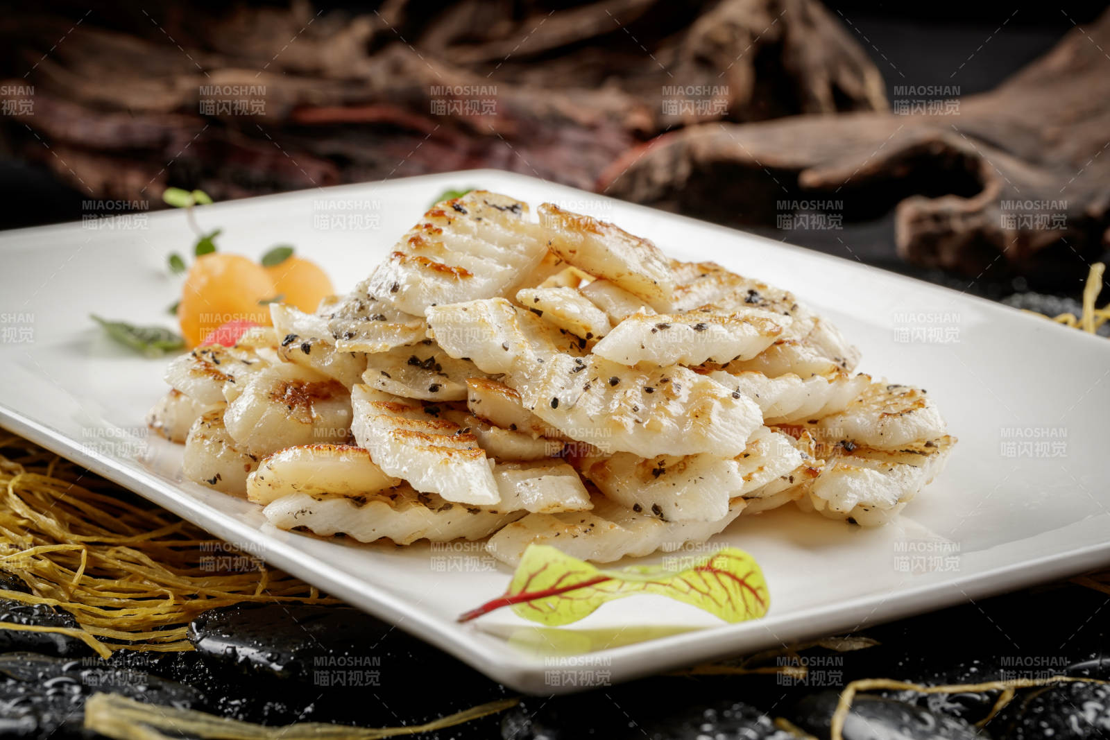 黑松露山药炒元贝图片