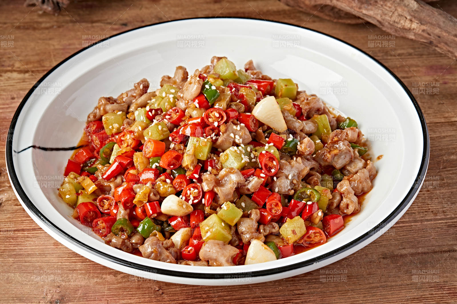 湘味剁椒蒜香爆猪脆肠图片